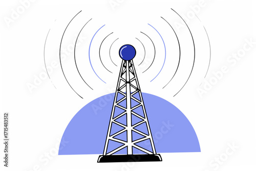 communication tower with antenna