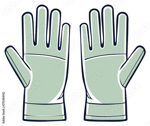 Protective Work Gloves Pair Illustration Safety Equipment Hands Covered