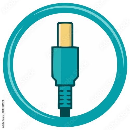HDMI Cable Connector Icon Inside Turquoise Circle