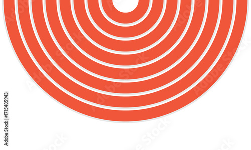 Athletics track background. Orange and white radial circle background pattern.
