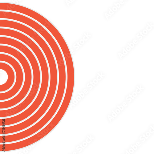 Athletics track background. Orange and white radial circle background pattern.