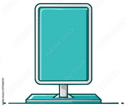 Teal Advertisement Sign Board for Messages or Information in a Public Space