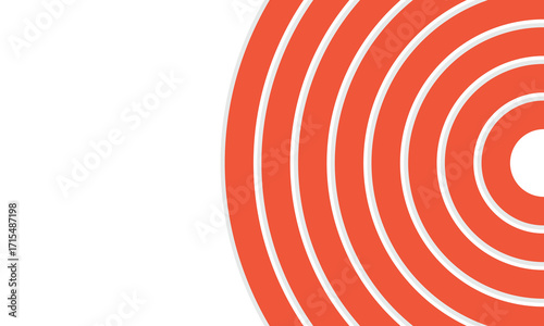 Athletics track background. Orange and white radial circle background pattern.