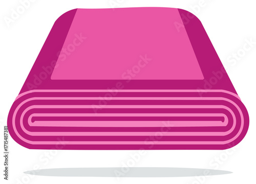 Stacked pink bedspread or decorative fabric roll illustration design element for pattern or surface material