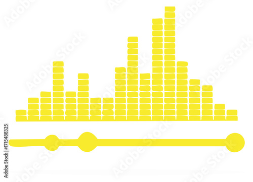 Yellow Audio Spectrum Analyzer with Playback Slider for Music Editing and Podcast Production