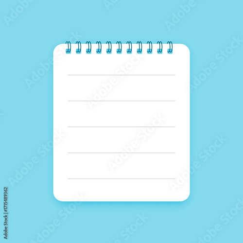 spiral empty notepad paper template for office and schoolwork