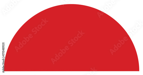 Vibrant Red Semicircle Shape Design Graphic Element Minimalist Style Simple Geometric Illustration Modern Background