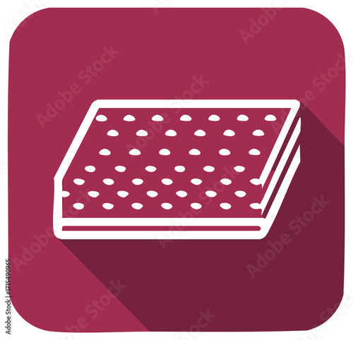 Stacked saltine cracker snack food flat design icon with long shadow