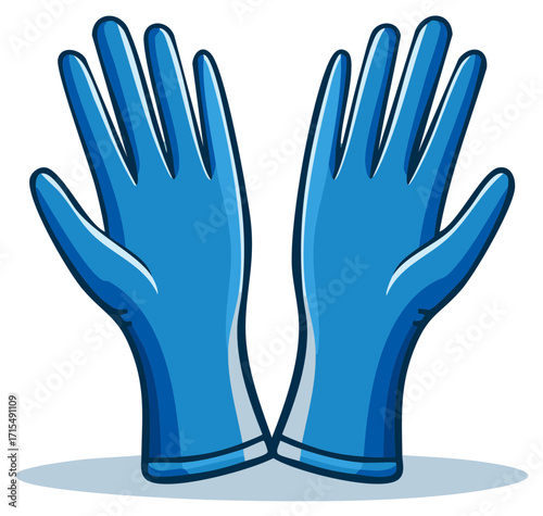 Blue medical gloves for protection against germs or infection