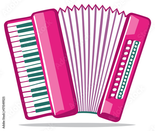 Pink accordion musical instrument illustration musical style performance concert