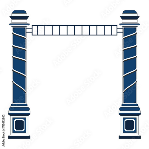 vector village entrance gate, a traditional concept often found in Southeast Asia