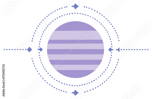 Abstract Lavender Circle with Orbits Design Celestial Concept