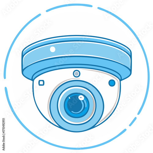 Modern dome security camera icon for CCTV video surveillance and protection systems