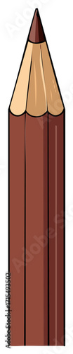 Brown colored pencil sharpened and ready for use