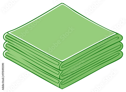Stacked Green Napkins Cloth Stack Soft Fabrics Folded Serviettes Illustration