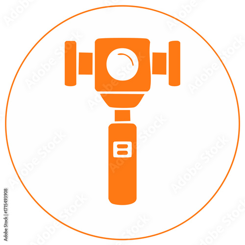 Orange line icon of a survey instrument