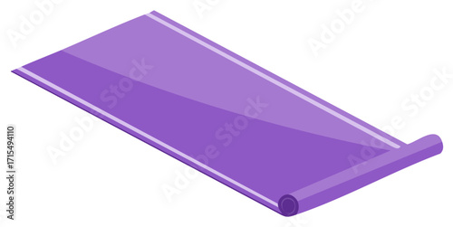 Purple yoga mat for fitness and exercise isometric vector icon