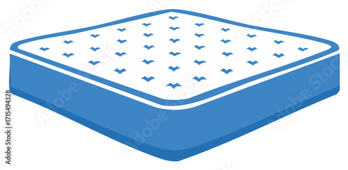 Blue Mattress Icon With Patterned Top Surface Illustration