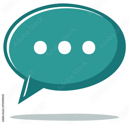 Speech bubble icon with ellipsis symbol for communication chat and messaging concept