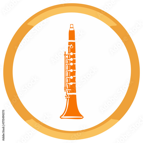 Orange clarinet musical instrument icon vector illustration for music concept