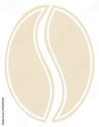 Stylized coffee bean vector icon logo simple flat design graphic
