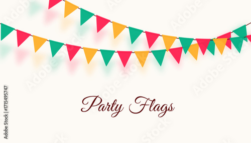 triangle party flags for birthday or anniversary decor
