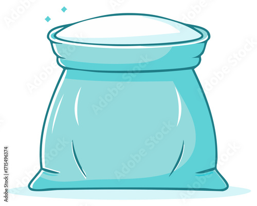 Cute cartoon sack full of sugar salt or flour vector illustration icon
