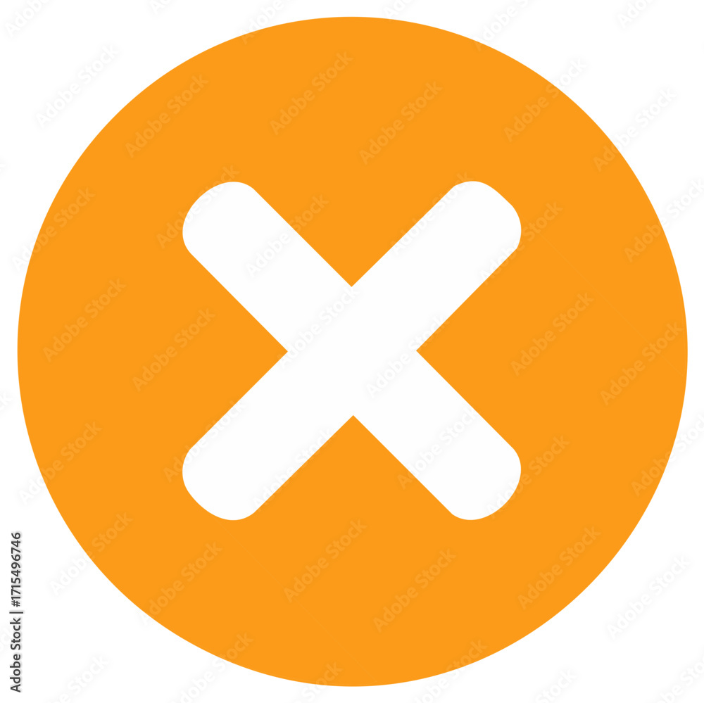 Fototapeta premium Orange Circle with White Cross, Graphic Design Element