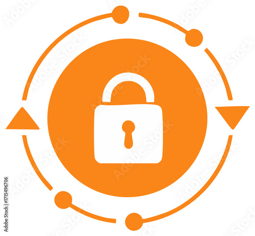 Security Cycle Protection Padlock Safety Assurance Illustration