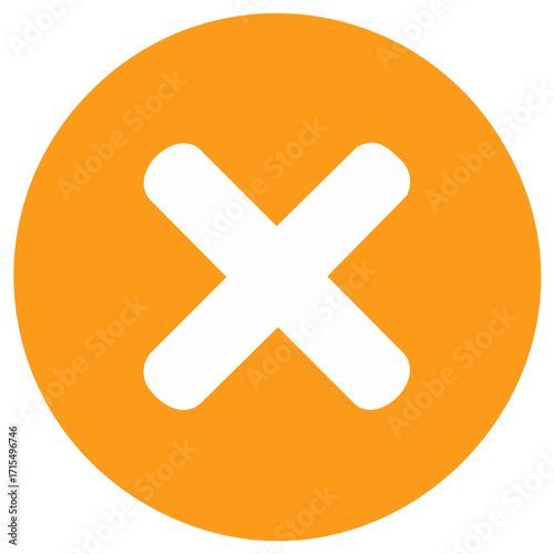 Orange Circle with White Cross, Graphic Design Element
