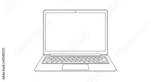 Outline drawing of a closed laptop computer.