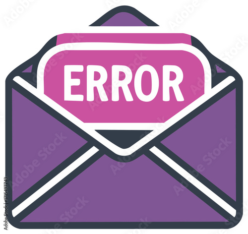 Open Envelope with Error Notification Digital Communication Failure Concept
