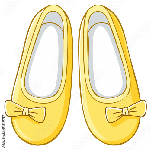 Yellow Ballet Slippers with Bows Cute and Comfy Pairs for Ladies Fashion Design