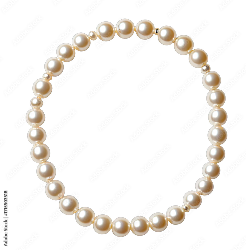 Obraz premium Cream-colored beaded bracelet in a circle