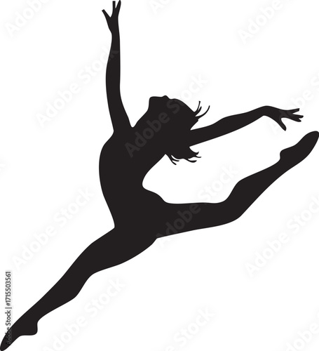 Silhouette of a dancer mid-jump