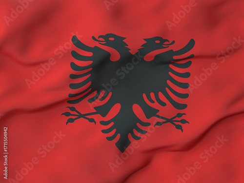 Wrinkled fabric Albania flag