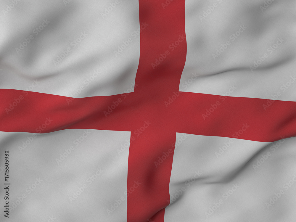 Fototapeta premium Wrinkled fabric England flag