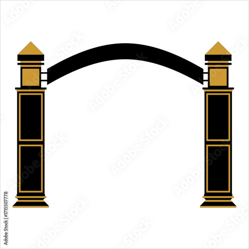 vector village entrance gate, a traditional concept often found in Indonesia