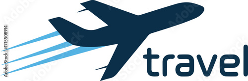Vector art of airplane flying with travel slogan in vector art