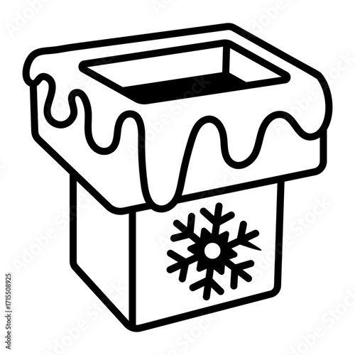 A drawing style icon showing roof chimney