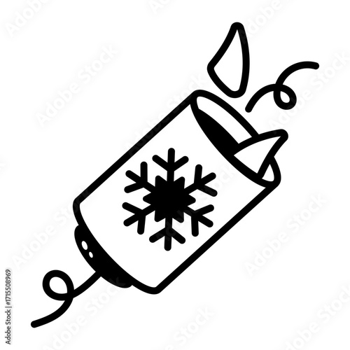 A hand drawn style icon depicting poppers