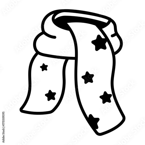 A doodle style icon showing a scarf
