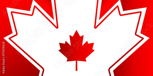 Red canadian maple leaf background vector design