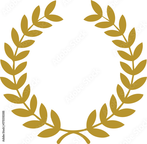 Vector art of golden laurel wreath, symbolizing victory and honor