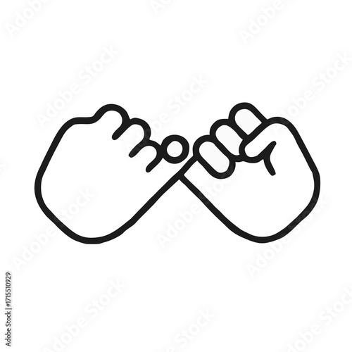 Simple Pinky Promise Icon: Friendship, Loyalty, Agreement, and Trust Symbol