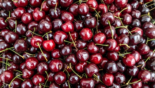 Close-up of many fresh cherries