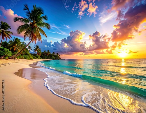 sunset over the beach