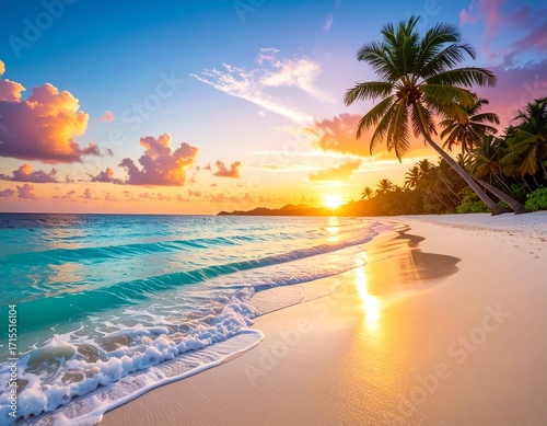 tropical beach sunset