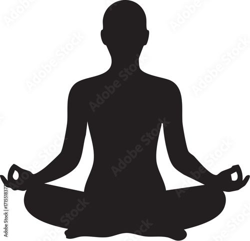 Silhouette of a person meditating