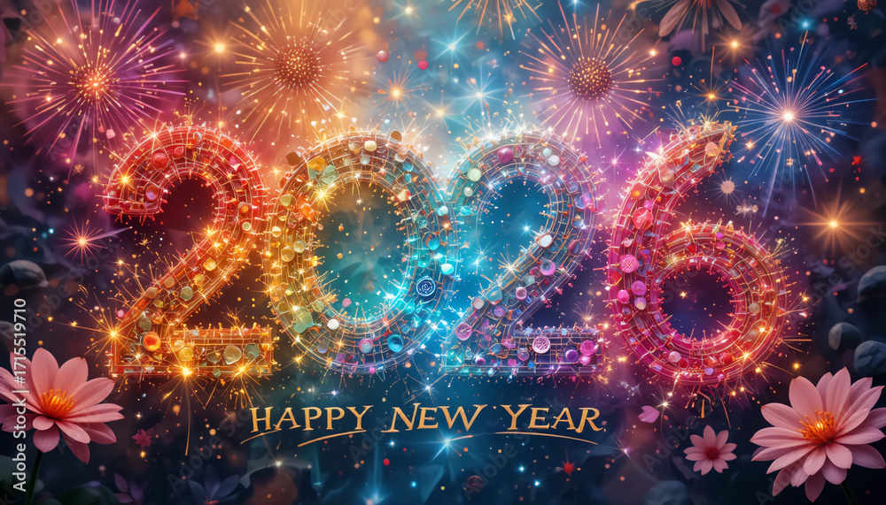 Fototapeta premium Happy new year, New Year, new year, Happy New Year 2026, happy new year, 2026, happy 2026, happy 2026 year, 2026, New Year, year